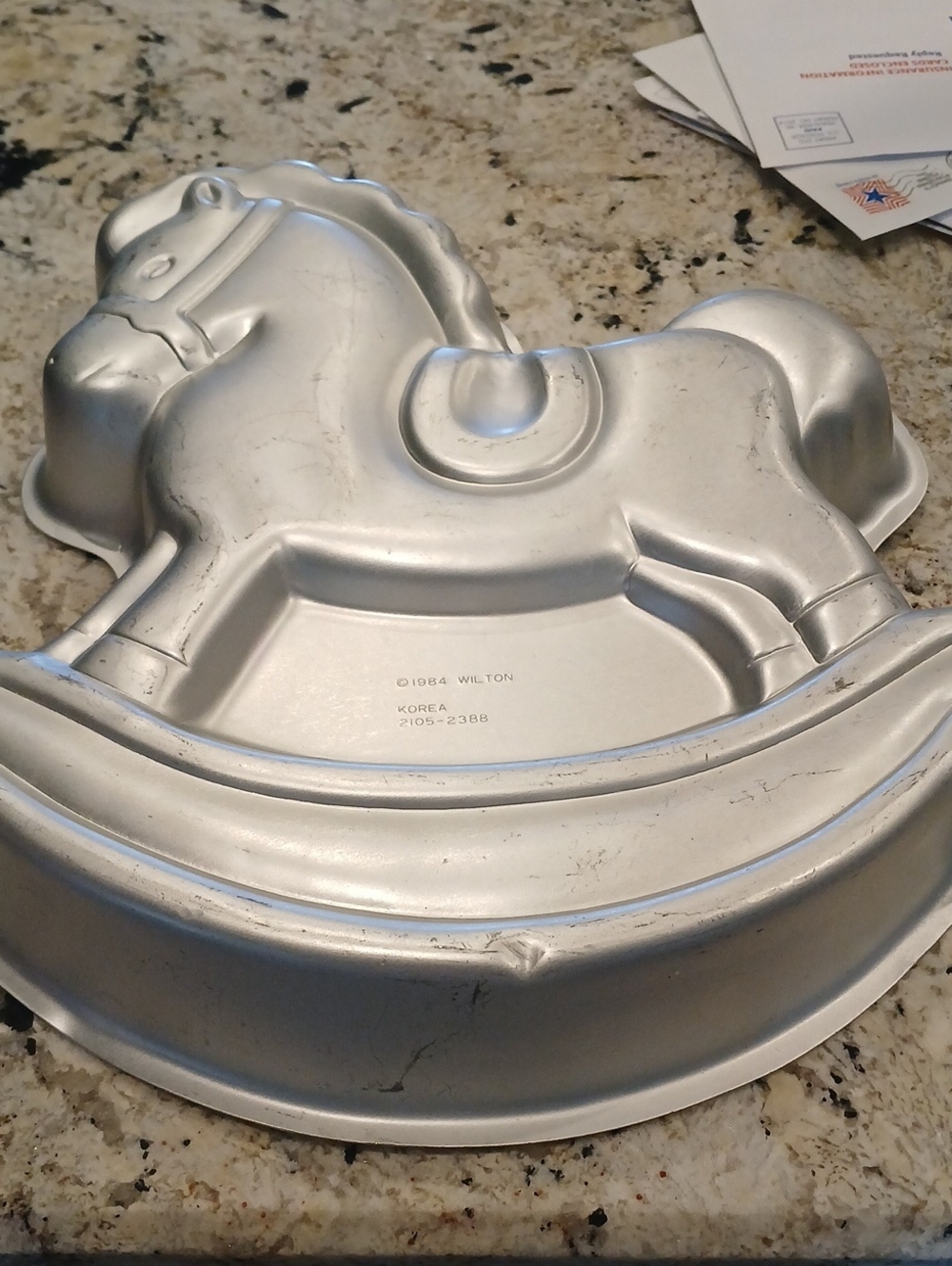 Vintage 1984 Wilton Silver Rocking Horse Mold Cake Pan